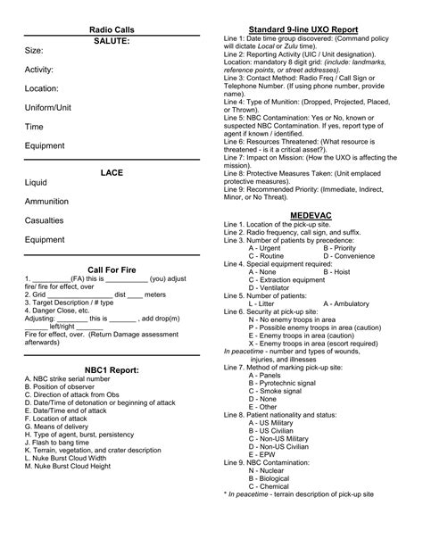 9 line uxo report salute